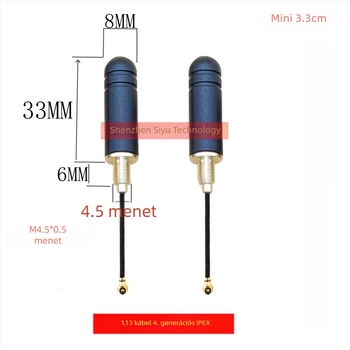 2.4G mini vízálló antenna burkolatra szerelhető, M4.5 menet, 4G/NB/433, IPEX-kábelhez