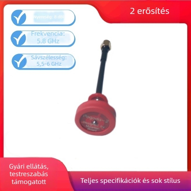 Red Pagoda FPV UAV antenna 5,8 GHz képátviteléhez, nagy nyereség; Nyereség: 8; Impedancia: 50 Ω; SWR ≤ 1,5
