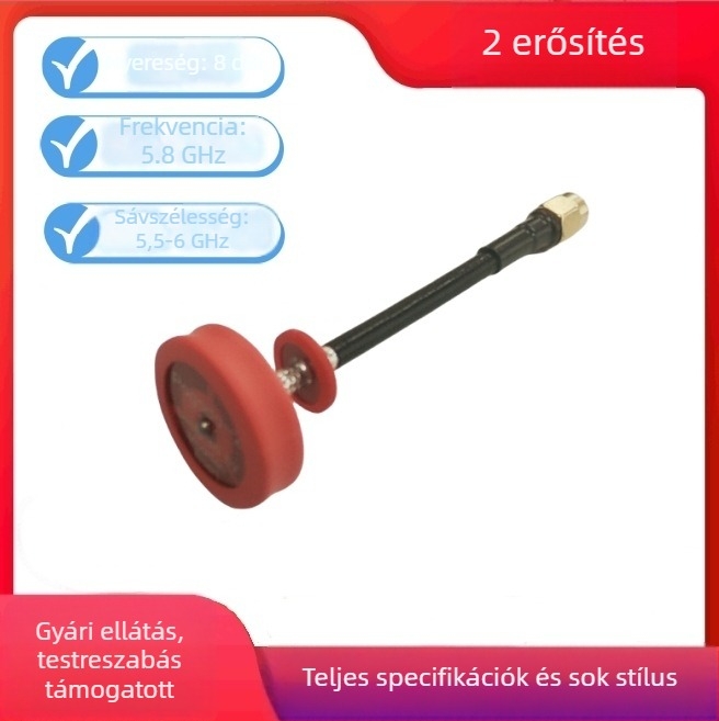 Red Pagoda FPV UAV antenna 5,8 GHz képátviteléhez, nagy nyereség; Nyereség: 8; Impedancia: 50 Ω; SWR ≤ 1,5