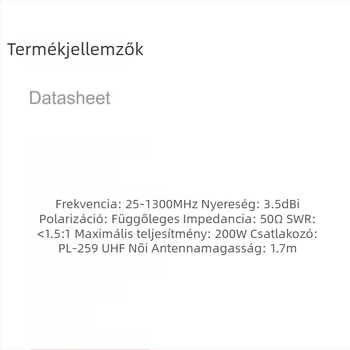 SignalPlus D1300 SDR antenna – Omnidirekcionális lemez-kónus antenna, 25–1300 MHz, nyereség 3.5 dBi
