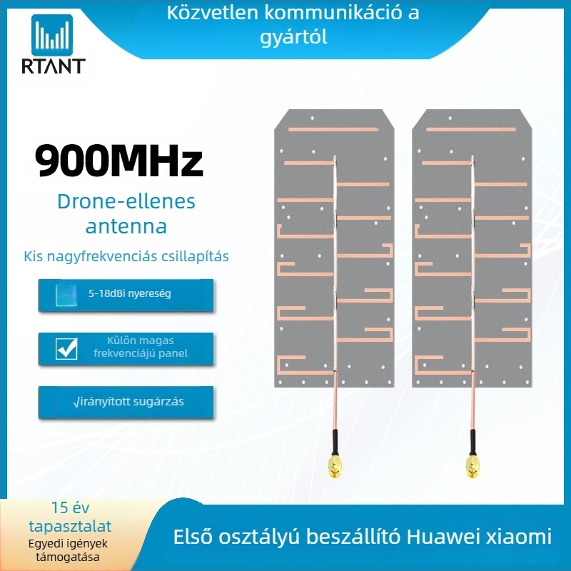 RTANT Irányított anti-UAV antenna, magas nyereséggel, többsávos 900MHz/1.2GHz/2.4GHz/5.2GHz/5.8GHz