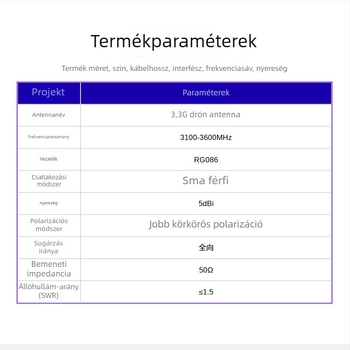 UAV antenna, Y-alakú FPV átviteli/vételi, 1.2G/1.4G, 3.3G