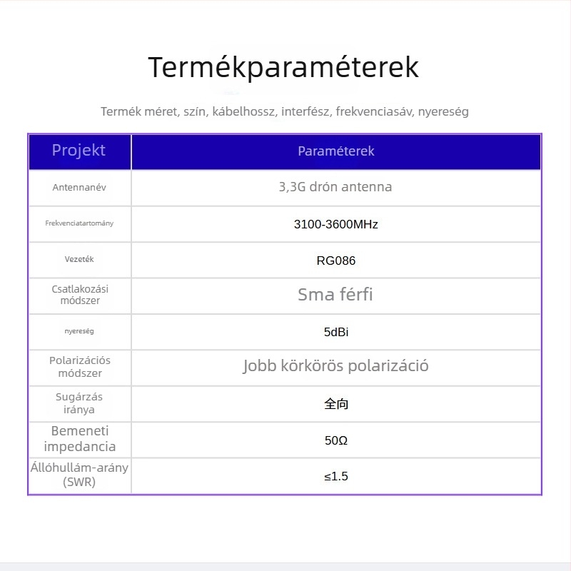 UAV antenna, Y-alakú FPV átviteli/vételi, 1.2G/1.4G, 3.3G