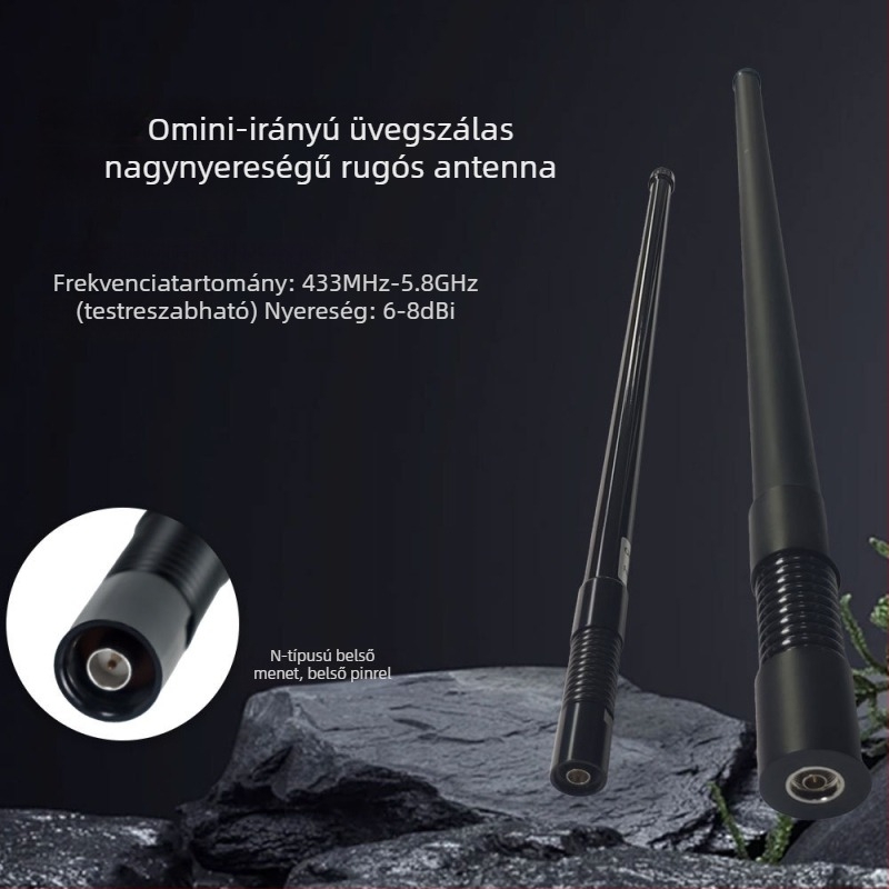 FRP külső omniantenna, több sávos, 6–8 dBi nyereség, 50 Ω impedancia, SWR ≤1.5