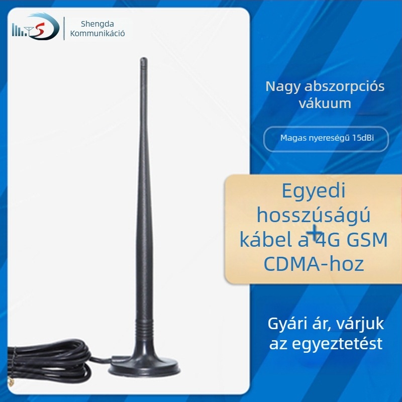 Kültéri vízálló 4G antenna szívófejes rögzítéssel és SMA csatlakozóval, 698–2700 MHz, 15 dBi, 50 Ω, SWR ≤ 1,5