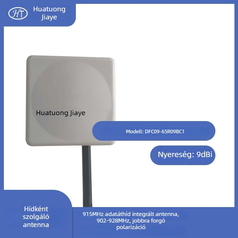 Digitális átviteli híd integrált antenna, 902-928 MHz, jobb körpolarizáció, 9 dBi nyereség, impedancia 50 Ω, SWR ≤ 1,3