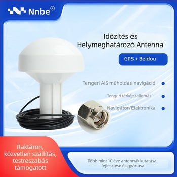 Beidou + GPS kettős üzemmódú időzítő antenna tengeri navigációhoz, külső antenna gombafejjel, modell GPS BD Mushroom Head Antenna, SWR 1.5