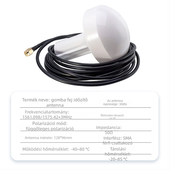 Beidou + GPS kettős üzemmódú időzítő antenna tengeri navigációhoz, külső antenna gombafejjel, modell GPS BD Mushroom Head Antenna, SWR 1.5