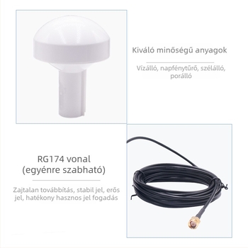 Beidou + GPS kettős üzemmódú időzítő antenna tengeri navigációhoz, külső antenna gombafejjel, modell GPS BD Mushroom Head Antenna, SWR 1.5