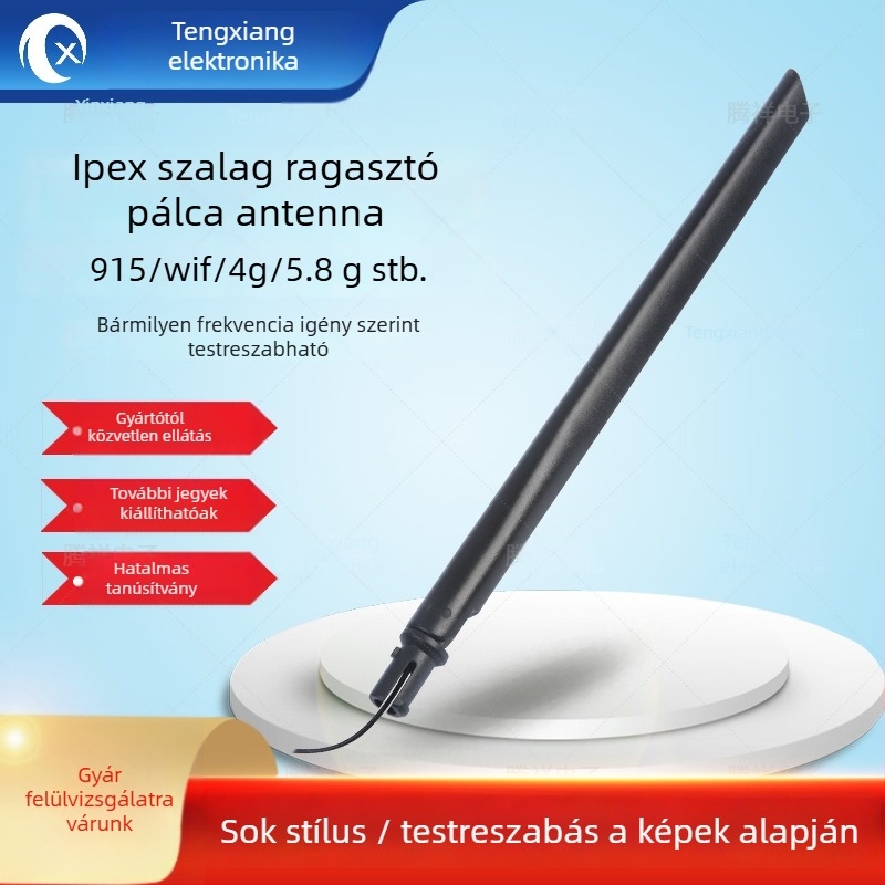Tx-ap84 Tengxiang Glue-Stick antenna, nyereség 2–12 dBi, testreszabható frekvenciasáv, impedancia 50/70 Ω, SWR ≤1.8