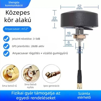 Kültéri vízálló kerek kabinet antenna, 4G/5G kettős sáv, 2-in-1 GSM/GPRS/WiFi kombináció, nyereség 28 dB, 50 Ω impedancia, SWR ≤ 2,5, működő feszültség 10 V (SDTX005 modell)
