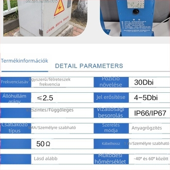 Kültéri vízálló kerek kabinet antenna, 4G/5G kettős sáv, 2-in-1 GSM/GPRS/WiFi kombináció, nyereség 28 dB, 50 Ω impedancia, SWR ≤ 2,5, működő feszültség 10 V (SDTX005 modell)