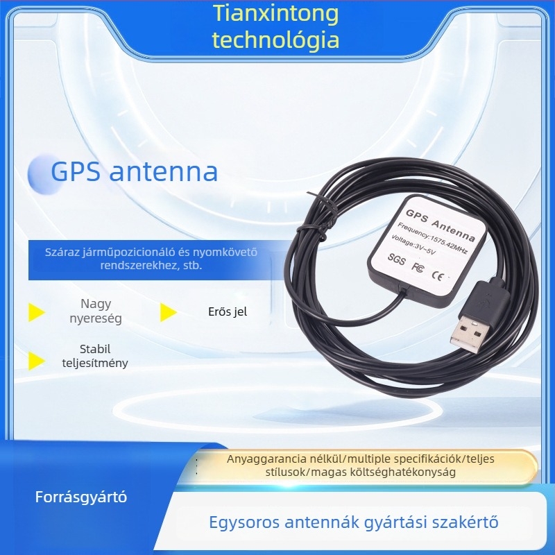 Beidou GPS műholdas navigációs antenna külső FAKRA csatlakozóval, nagy nyereségű mágneses rögzítés