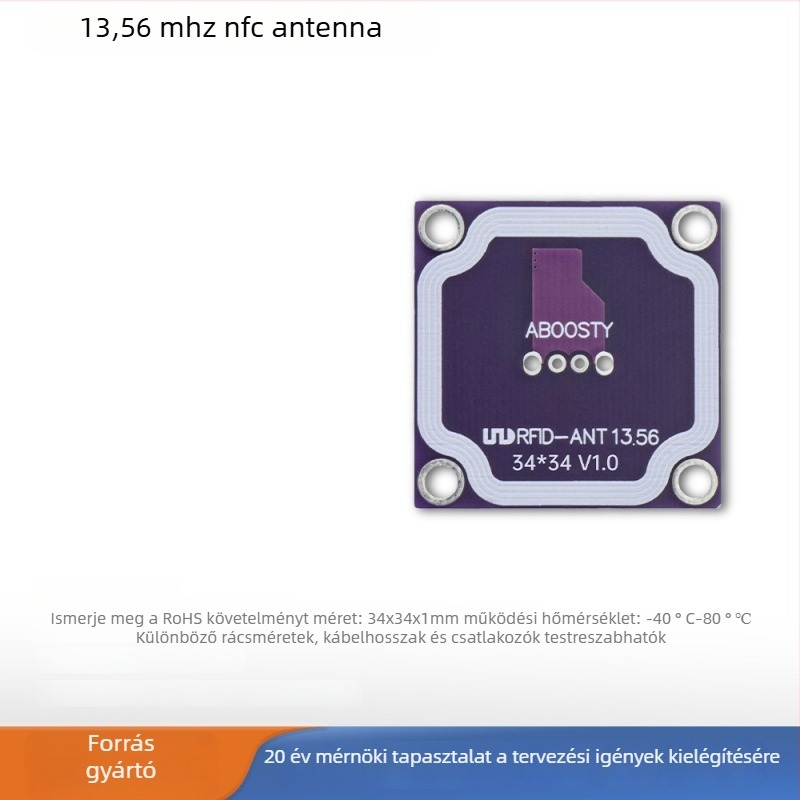 NFC és RFID antenna, 13,56 MHz, PCB anyag, csavaros rögzítés