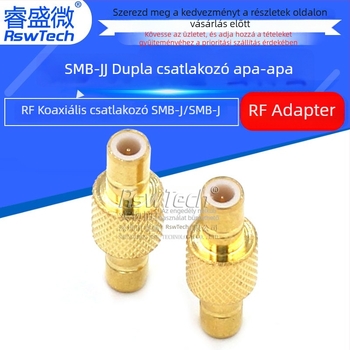 SMB-JJ 50 Ω RF koaxiális csatlakozó, aranyozott, egyenes átvezetés, dupla átvezetés adapter, antenna tartó