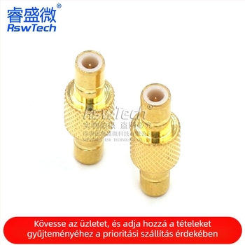 SMB-JJ 50 Ω RF koaxiális csatlakozó, aranyozott, egyenes átvezetés, dupla átvezetés adapter, antenna tartó