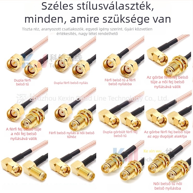SMA férfi–SMA női adapterkábel 316 rozsdamentes acél, wifi modul bővítőkábel 0-6 GHz (3G/4G/5G)