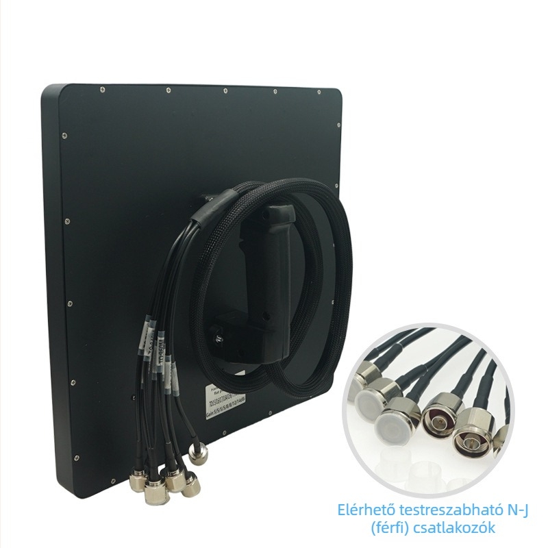 8-portos kézben tartható irányított lap-panel antenna jammer drónészleléséhez, 400 MHz–6 GHz, több sávos, nagy nyereség