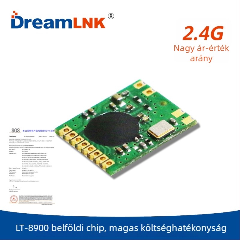 DreamLnk LT8900 2,4 GHz vezeték nélküli transceiver modul távirányításhoz – Moduláció: GFSK/2-FSK/OOK; Támogatja a testreszabott protokollt