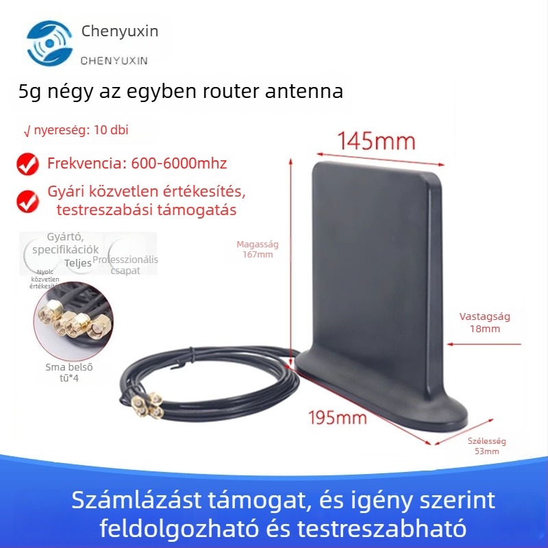 5G 4-in-1 router antenna SMA csatlakozóval – erősíti a Wi-Fi jelet vezeték nélküli hálózati kártyával