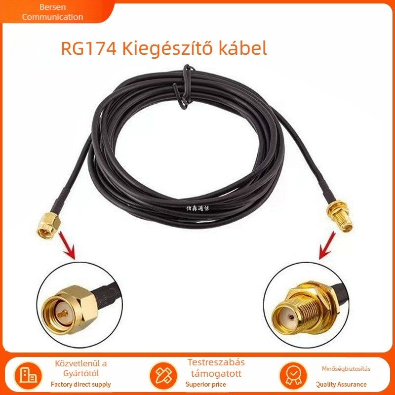 BOSEN RG174 SMA férfi‑to‑női RF antenna hosszabbító kábel
