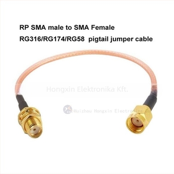 SMA férfi–női RF kábel hosszabbító, 50 Ω, 15 cm hosszú, koaxiális RF