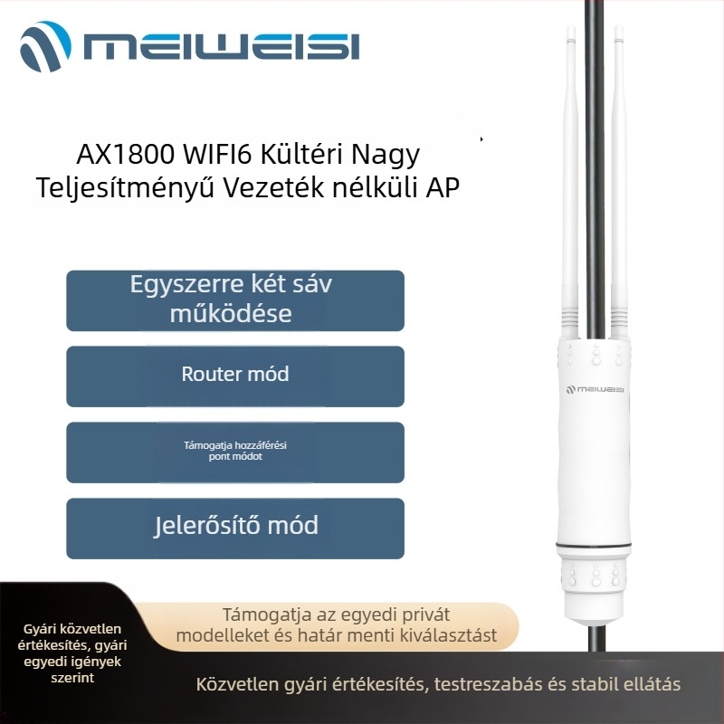 Ipari szintű vezeték nélküli router, kettős antenna, 1800M továbbítás, 450 m lefedettség, IEEE 802.11g