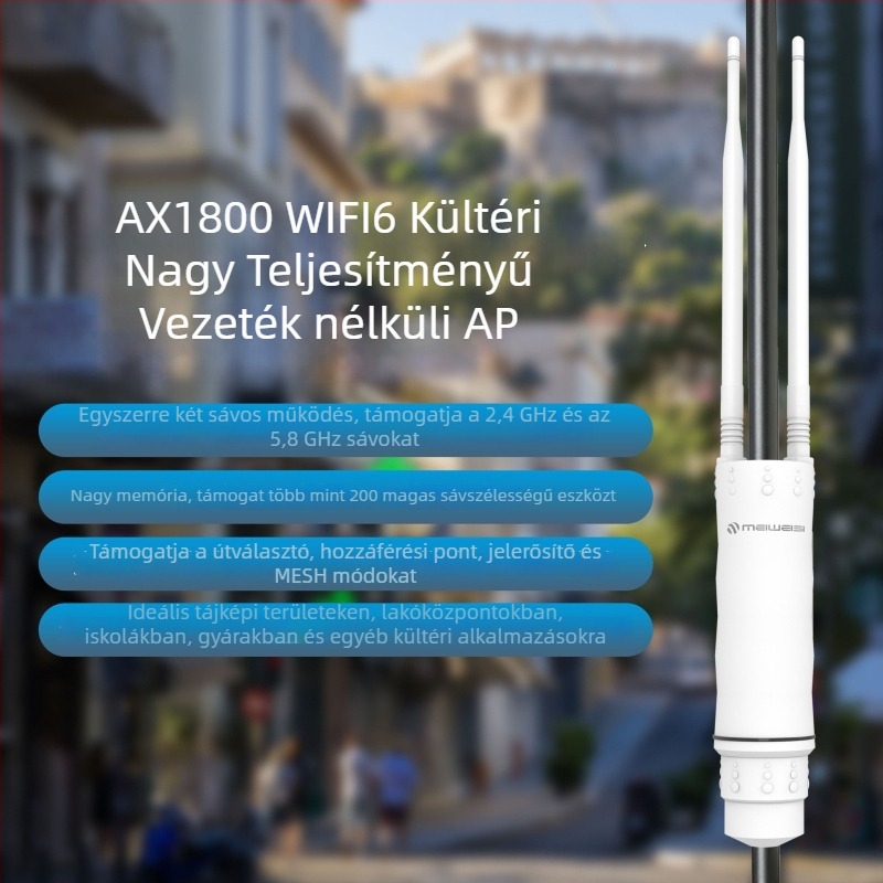 Ipari szintű vezeték nélküli router, kettős antenna, 1800M továbbítás, 450 m lefedettség, IEEE 802.11g