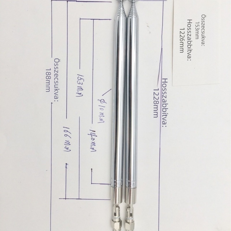 Húzórúd antenna 10140, 10-szakaszos SMA csatlakozó, SWR ≤ 3, Impedancia 3, Nyereség 3