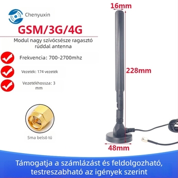 Chenyuxin külső szívófejes antenna NB modulhoz és vezeték nélküli routerhez, LTE/3G/2G kompatibilis, 3,1 m kábellel, SWR ≤1,5
