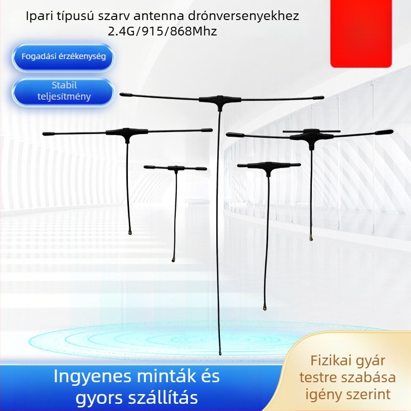 T alakú kürt antenna drónhoz (2.4G/915/868MHz adó-vevő)