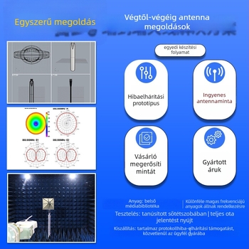 433MHz IoT rugóantenna (beépített) – 50 Ω átviteli impedancia, 2-3 dBi nyereség, SWR ≤ 1,5