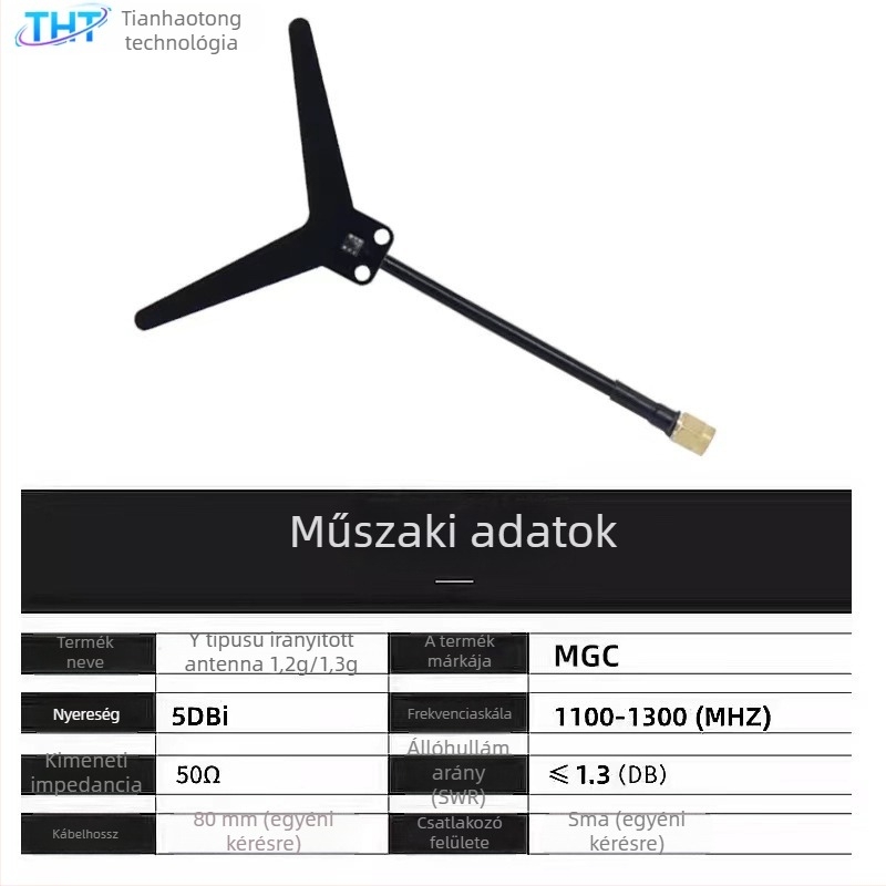 Tianhaotong FPV drón antenna, 4.9–5.8 GHz, nagy nyereségű
