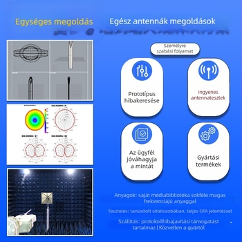 RG316 koaxiális antennavezető, MMCX csatlakozó, 50 Ω, SWR ≤ 1,5, nyereség 0 dB