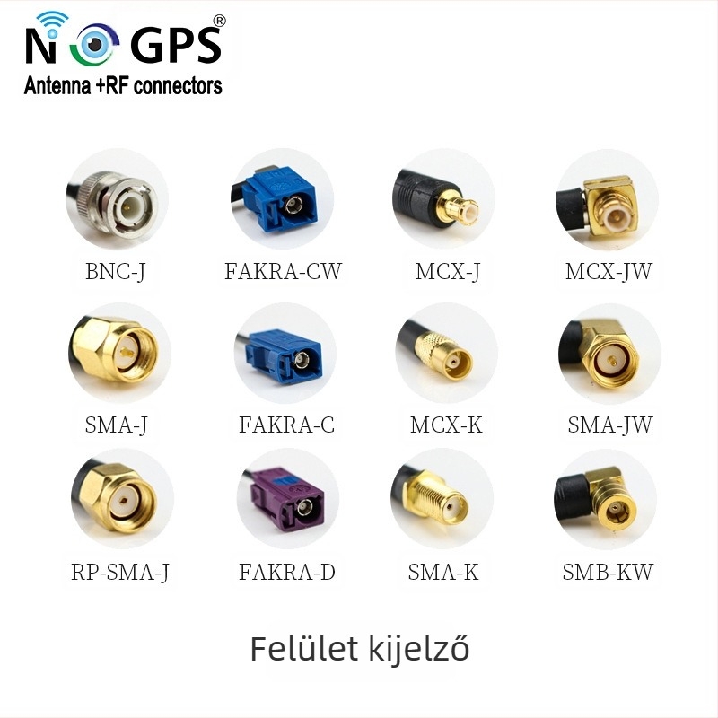 RG316 koaxiális antennavezető, MMCX csatlakozó, 50 Ω, SWR ≤ 1,5, nyereség 0 dB