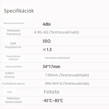 FPV antenna quadkopterhez, 4.9G/5.8G/6G képátvitel, nagy nyereség, hosszú hatótávolság
