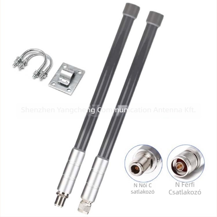 Üvegszálas antenna kültéri használatra, több sávos 868/915/433 MHz, vízálló, testreszabható N típusú csatlakozó, 50 Ω, nyereség 3–12 dBi, VSWR ≤1.8