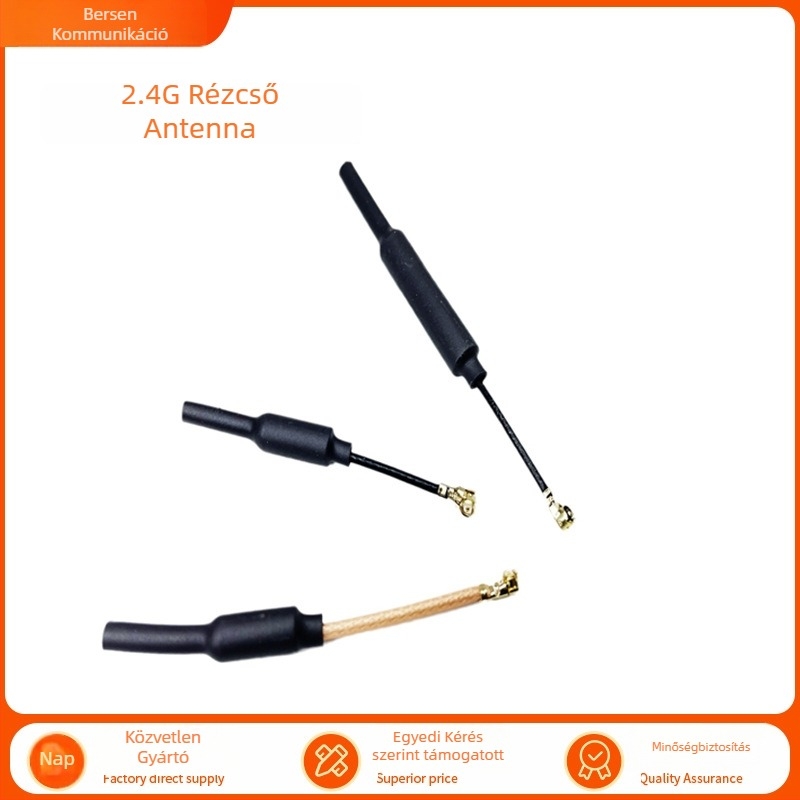 2,4 GHz-es rézcső antenna WiFi/Bluetooth modulhoz és drón képmátrenderítéséhez – omnidirekcionális, burkolattal, 3 dB-es nagy nyereség