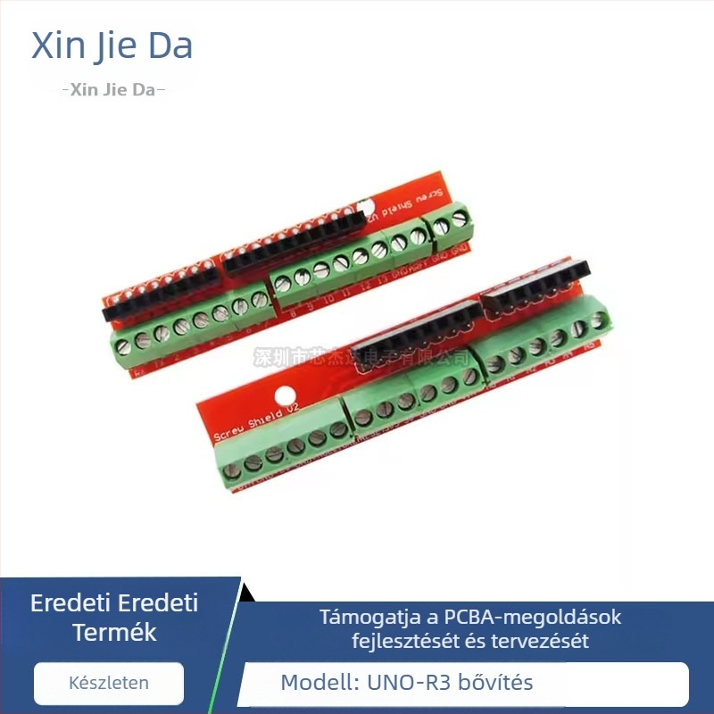 Screw Shield V2 terminálszélesítő tábla, kettős készlet, Arduino UNO R3-kompatibilis