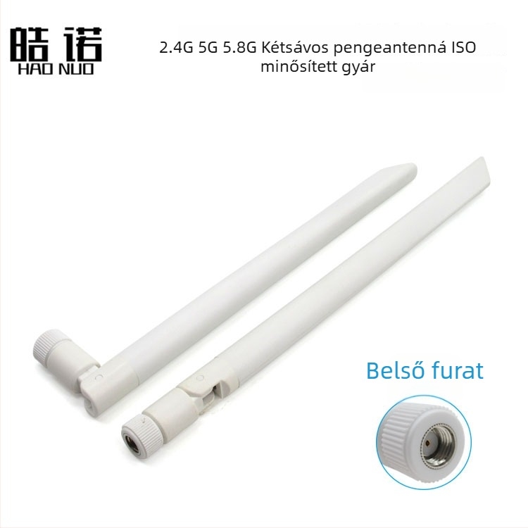 2.4G/5.8G kétfrekvenciás omnidirekcionális, 5 dBi nyereségű antenna, összecsukható, WiFi és Bluetooth