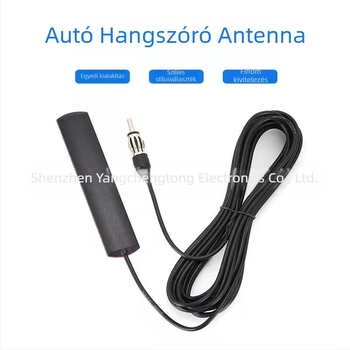 Patch antenna autó audio- és FM rádióhoz, modell YCT-025, 3,5 dBi nyereség, frekvenciasáv 174–433–868 MHz, impedancia 75 Ω, SWR ≤ 1,5, működési feszültség 3–5 V