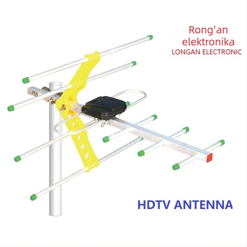 Kültéri irányított Yagi antenna földhullámú televíziós jelek vételére, kábel nélkül
