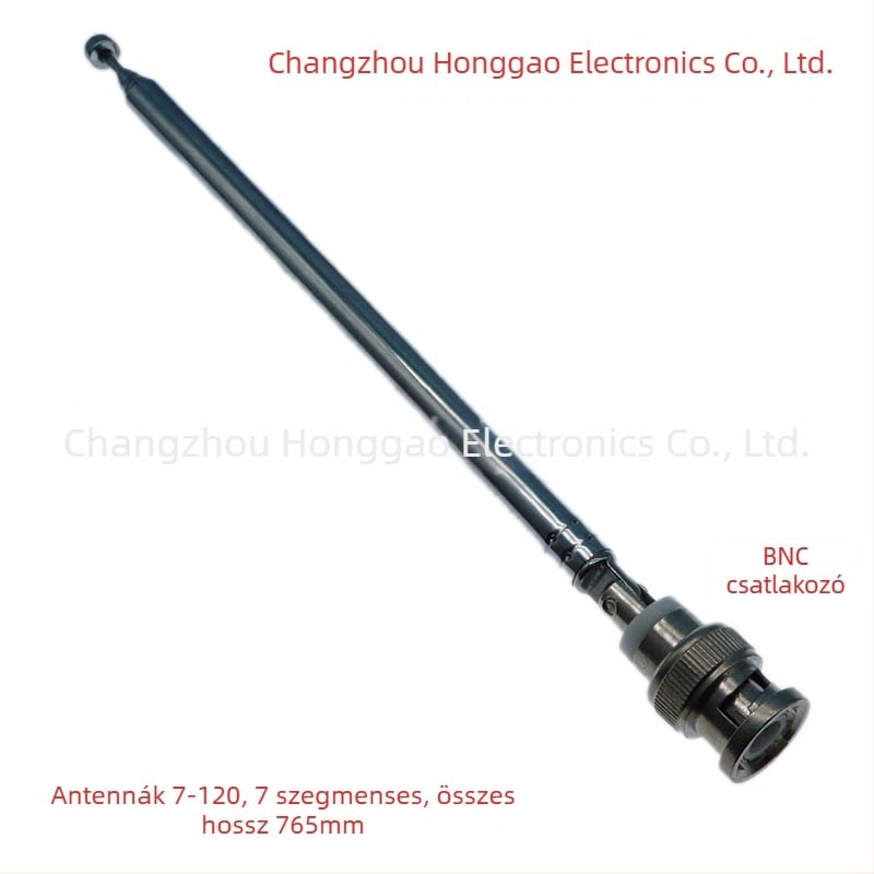 Teleszkópos rádióantenna 7120, nyereség 3.5 dBi, 433 MHz frekvencia, impedancia 75 Ω, tömeg 0.1