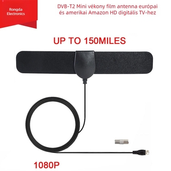 Belső TV antenna DTMB/DVB-T2, mini hosszú sávú antenna, 25 dBi nyereség, frekvenciasáv 470–862 MHz, impedancia 75 Ω, SWR ≤ 1.5