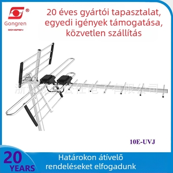 Kültéri TV antenna – 11–12 dB nyereség, 168–862 MHz tartomány, 75 Ω bemeneti impedancia, SWR ≤ 24