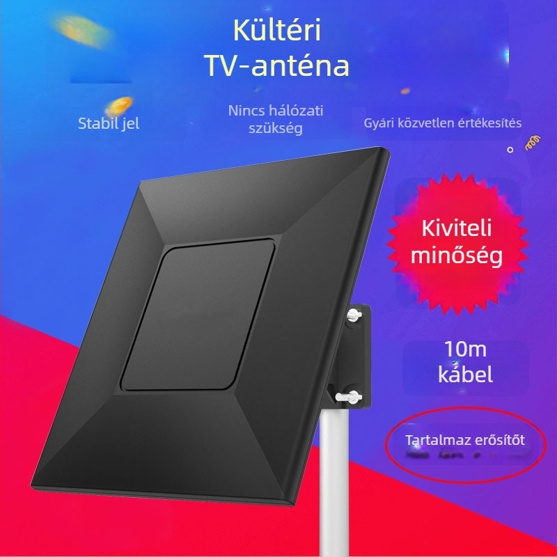 CJH-328A Kültéri TV antenna, VHF 28–32 dB és UHF 32–36 dB, sáv 40–890 MHz, impedancia 75 Ω