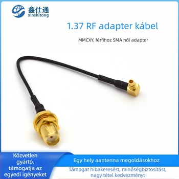 antenna adapterkábel MMCX férfi a SMA női csatlakozóhoz, hajlított csatlakozó, RF jumperkábel