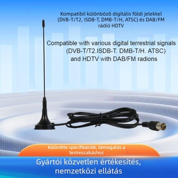 DVB-T beltéri antenna vákuumos rögzítéssel, nagy nyereségű digitális TV antenna, 1,5 m kábellel