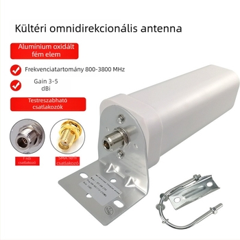 Omnidirekcionális mennyezeti antenna 4G – 5 dB nyereség, 800–3800 MHz, 50 Ω impedancia, SWR ≤ 1,5, üzemelési feszültség 5 V