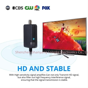 Shanyang longke HDTV-hez TV antenna erősítő — Nyereség 20 dB; Frekvencia-tartomány 172–240 / 470–860 MHz; Kimeneti impedancia 75 Ω; SWR ≤ 1,5; Üzemi feszültség 5 V